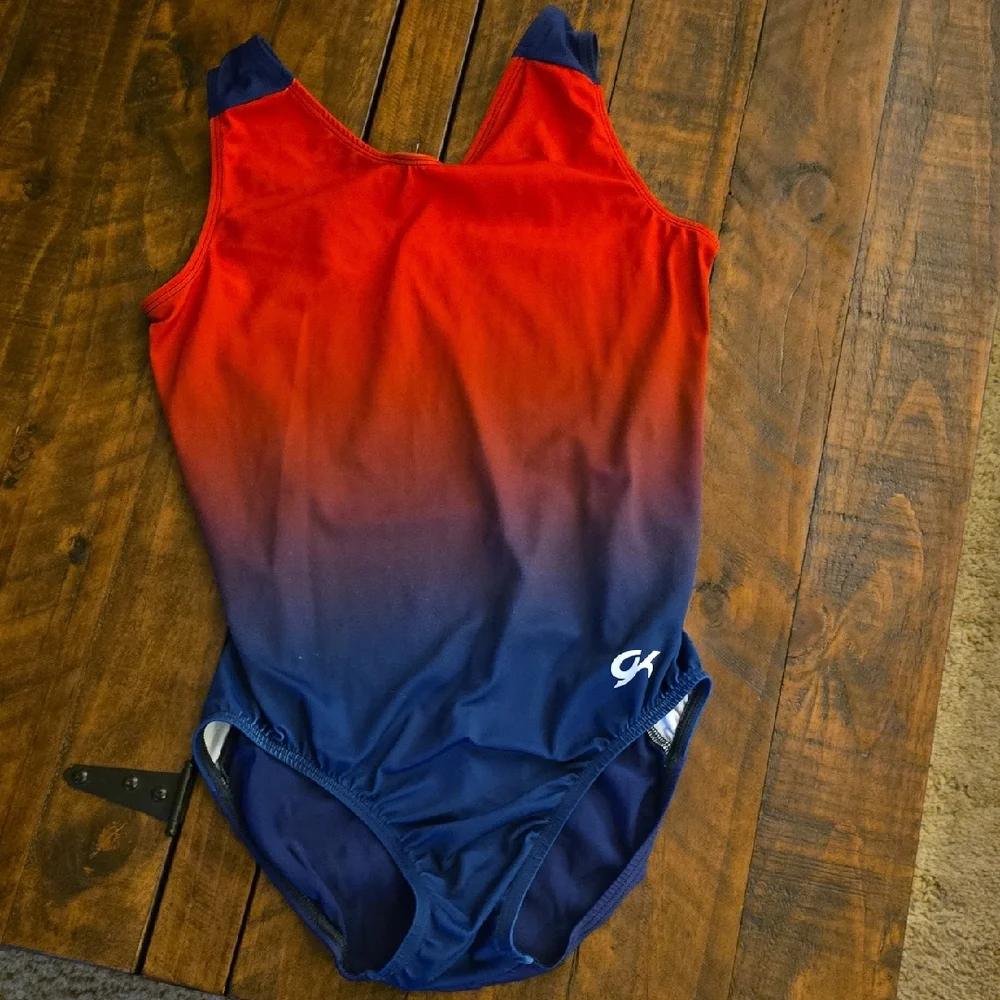 Adult Large GK Gymnastics Navy and Red Leotard - Picture 1 of 3